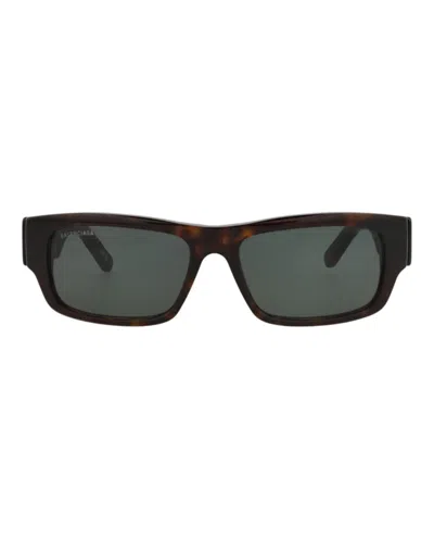Pre-owned Balenciaga Men's  Squareframe Recycled Acetate Sunglasses/30013975002) In Havana/green (bb0261sa