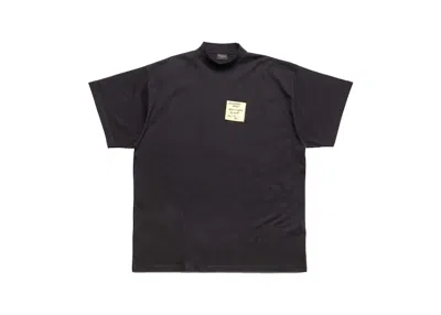 Pre-owned Balenciaga Men's  Sticky Note T-shirt Oversized In Faded Black
