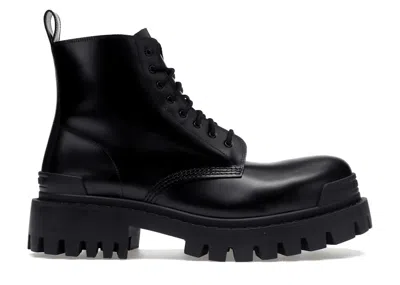 Pre-owned Balenciaga Men's  Strike 20mm Lace Up Boot Sneakers In Black