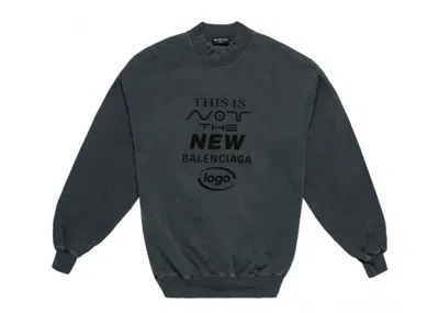 Pre-owned Balenciaga Men's  This Is Not Logo Sweatshirt In Black