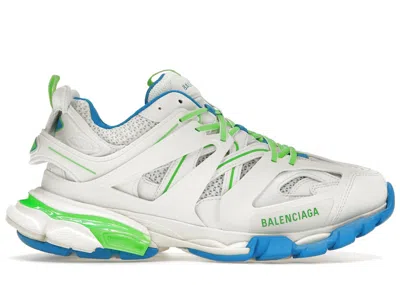 Pre-owned Balenciaga Men's  Track Green Sneakers In White/neon Green/blue