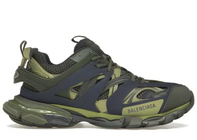 Pre-owned Balenciaga Men's  Track Sneakers In Green/navy Blue/yellow