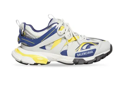 Pre-owned Balenciaga Men's  Track Sneakers In White/dark Blue/ Yellow