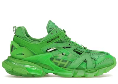 Pre-owned Balenciaga Men's  Track.2 Clear Sole Sneakers In Fluo Green
