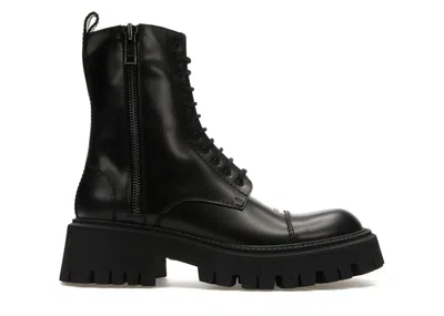 Pre-owned Balenciaga Men's  Tractor 20mm Zip Up Boot Sneakers In Black