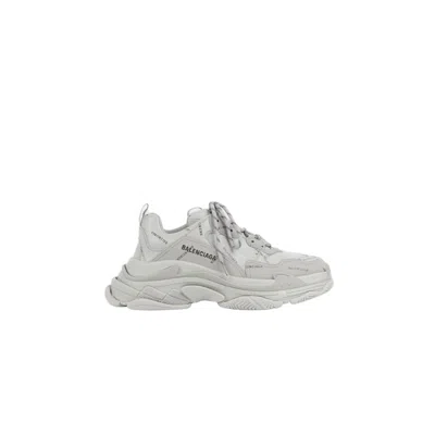 Pre-owned Balenciaga Men's  Triple S Allover Logo Gray Sneakers In Grey/black In Multi