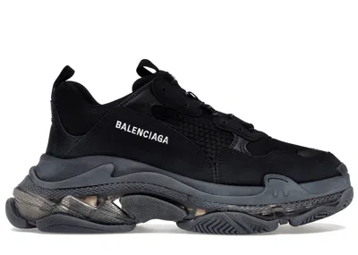 Pre-owned Balenciaga Men's  Triple S Clear Sole Sneakers In Black