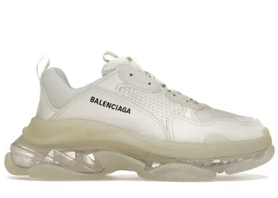 Pre-owned Balenciaga Men's  Triple S Clear Sole Sneakers In White/black