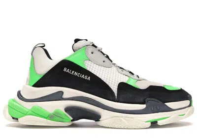 Pre-owned Balenciaga Men's  Triple S Sneakers In Green/black/white