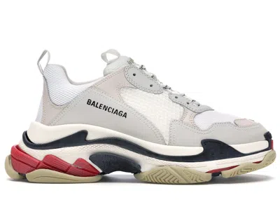 Pre-owned Balenciaga Men's  Triple S Sneakers In White/black/red