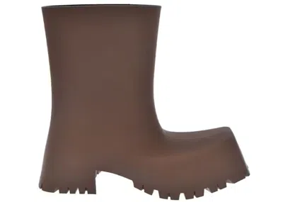 Pre-owned Balenciaga Men's  Trooper Rubber Boot Sneakers In Brown