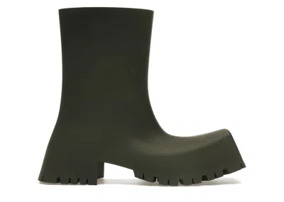 Pre-owned Balenciaga Men's  Trooper Rubber Boot Sneakers In Dark Green