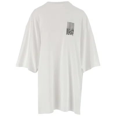 Pre-owned Balenciaga Men's  Wide Fit Barcode T-shirt In White