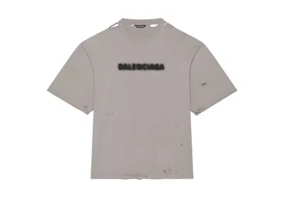 Pre-owned Balenciaga Men's  Wide Fit Blurry T-shirt In Grey Black