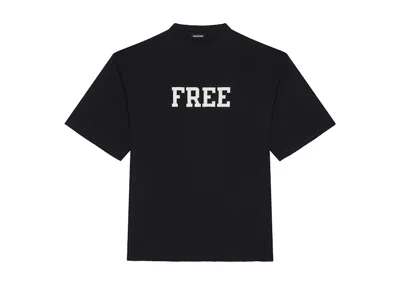 Pre-owned Balenciaga Men's  Wide Fit Free T-shirt In Black