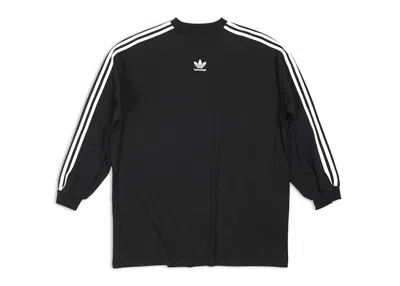 Pre-owned Balenciaga Men's  X Adidas Oversized Long Sleeve T-shirt In Black