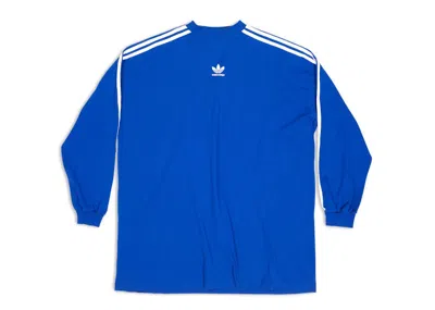 Pre-owned Balenciaga Men's  X Adidas Oversized Long Sleeve T-shirt In Blue