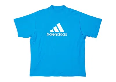 Pre-owned Balenciaga Men's  X Adidas Oversized T-shirt In Blue
