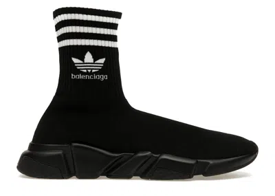 Pre-owned Balenciaga Men's  X Adidas Speed Trainer Sneakers In Black