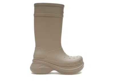 Pre-owned Balenciaga Men's  X Crocs Boot Rubber Sneakers In Beige