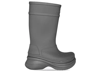 Pre-owned Balenciaga Men's  X Crocs Boot Sneakers In Grey In Gray