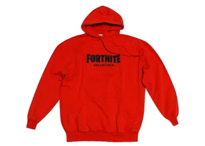 Pre-owned Balenciaga Men's  X Fortnite©2021 Medium Fit Hoodie In Red