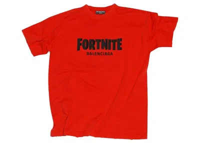 Pre-owned Balenciaga Men's  X Fortnite©2021 Medium Fit T-shirt In Red