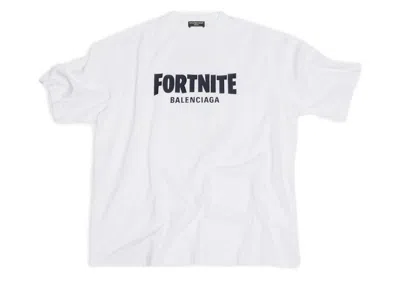 Pre-owned Balenciaga Men's  X Fortnite©2021 Medium Fit T-shirt In White