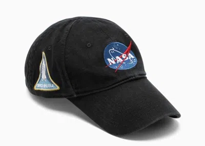 Pre-owned Balenciaga Men's  X Nasa Baseball Cap In Black