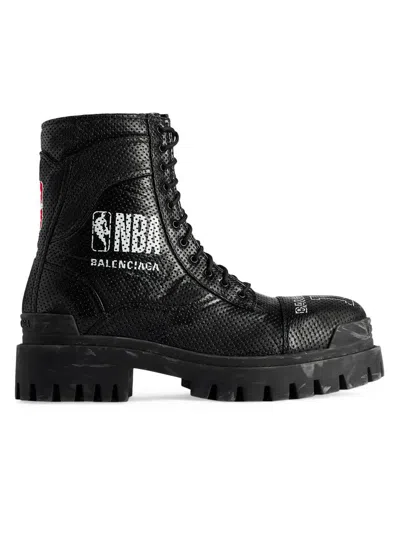 Balenciaga Men's  X Nba Collaboration Combat Strike Boots In Black