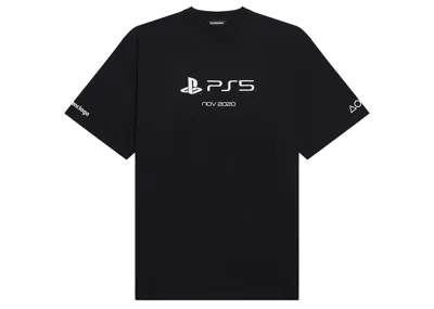 Pre-owned Balenciaga Men's  X Playstation Boxy T-shirt In Black
