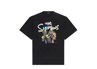 Pre-owned Balenciaga Men's  X The Simpsons Oversized T-shirt In Black