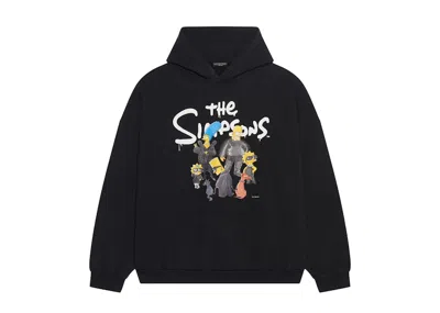 Pre-owned Balenciaga Men's  X The Simpsons Wide Fit Hoodie In Black