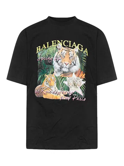 Pre-owned Balenciaga Men's  Year Of The Tiger Tshirtin Black