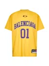 Balenciaga Men Basketball Oversize T-shirt Bb In Yellow