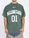 Balenciaga Graphic Print Basketball Short Sleeve T-shirt In Green
