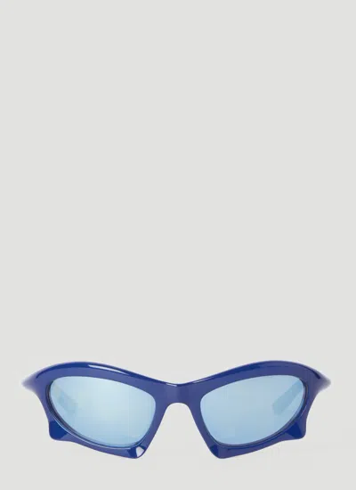Balenciaga Eyewear Bat Rectangular Frame Sunglasses In Blue