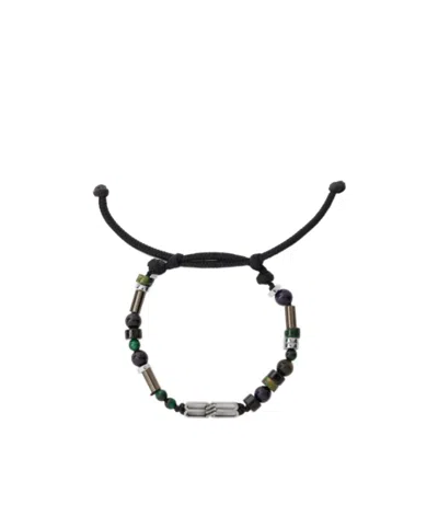 Balenciaga Men's Bb Icon Beads Bracelet In Emerald In Black
