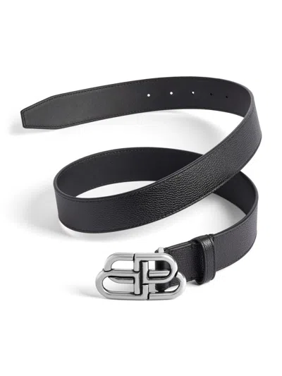 Balenciaga Men's Bb Large Belt In Metallic