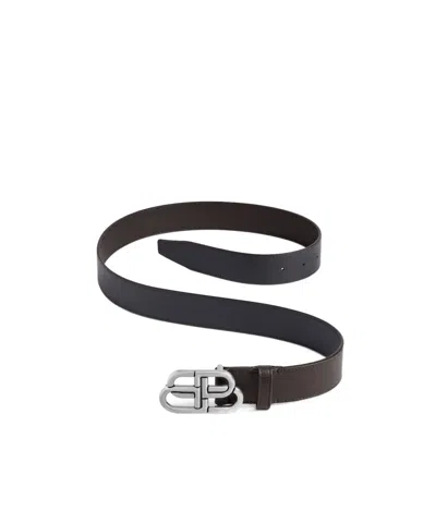 Balenciaga Men's Bb Large Belt In Espresso In Brown