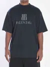 Balenciaga Cotton Distressed Oversized Crew Neck T-shirt In Black
