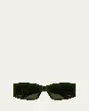 Balenciaga 56mm Rectangular Sunglasses In Green