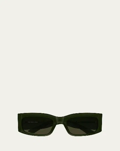 BALENCIAGA MEN'S BB0328S ACETATE AND NYLON RECTANGLE SUNGLASSES