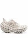 BALENCIAGA MEN'S BEIGE FAUX LEATHER AND MESH SNEAKERS