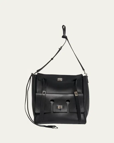 Balenciaga Men's Bel Air Leather Hobo Messenger Bag