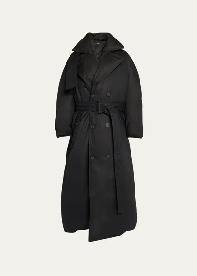 Balenciaga Men's Belted Cotton Chino Puffer Coat In Black