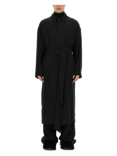 BALENCIAGA MEN'S BELTED TRENCH COAT