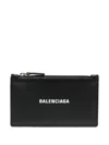 Balenciaga Cash Leather Wallet In Black