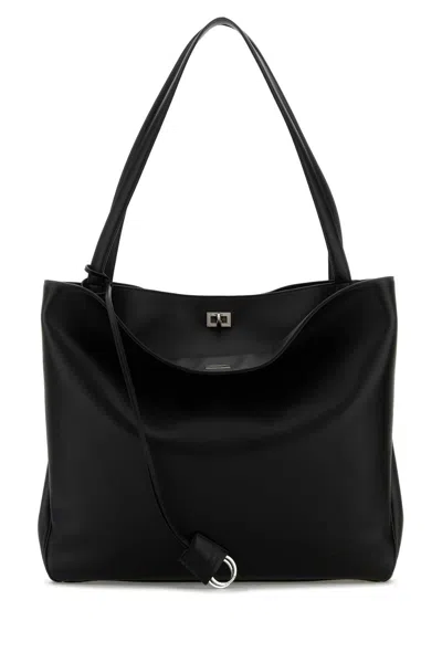 Balenciaga Men Black Leather Shopping Bag