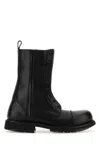 Balenciaga Rugged Leather Ankle Boots With Chunky Sole In Multi